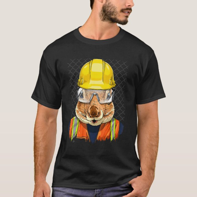 Camiseta Construction Worker Squirrel Laborer Animal Squirr (Frente)