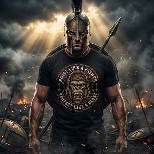 Camiseta Construído Como Um Pai Gorila Fera da Academia