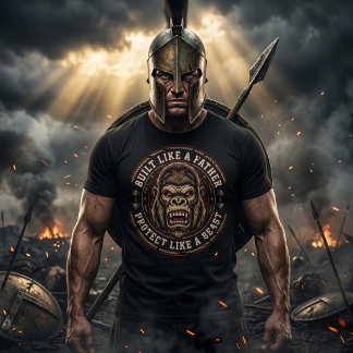 Camiseta Construído Como Um Pai Gorila Fera da Academia