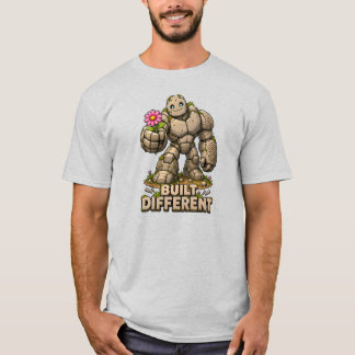 Camiseta Construído Diferente Golem de Pedra Fofo Humor DND