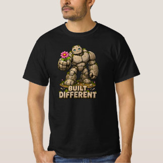 Camiseta Construído Diferente Golem de Pedra Fofo Humor DND