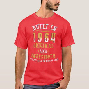 Camiseta Construído em 1964 Original Inrestaurado Humor Fun
