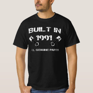 Camiseta Construído em 1991 Aniversário para homens - aut
