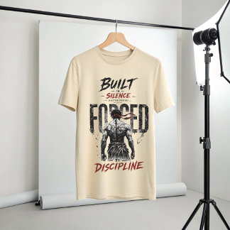Camiseta Construído em Silêncio Forjado pela Disciplina Mot