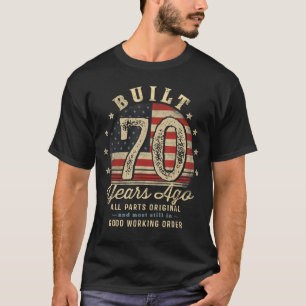 Camiseta Construído há 70 anos atrás Piada Aniversário de 7