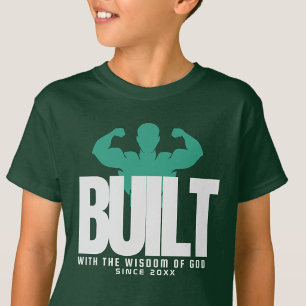 Camiseta Construído - Jesus Cristo Gratidão Verde Gráfico