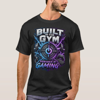 Camiseta Construído Na Academia, Energizado Por Jogos: Neon