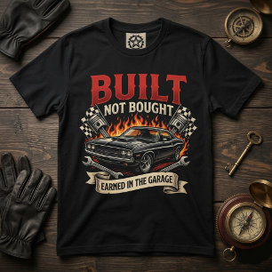 Camiseta Construído Não Comprado Mecânico de Carro Antigo d