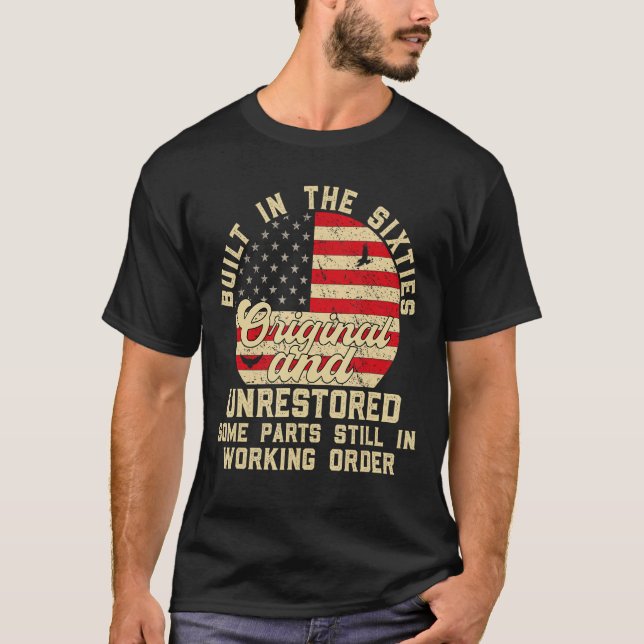 Camiseta Construído nos anos sessenta, original e sem resta (Frente)