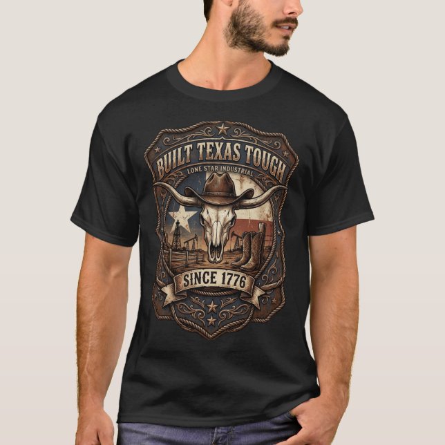 Camiseta Construído Texas Resistente Desde 1776 Torre de Pe (Frente)