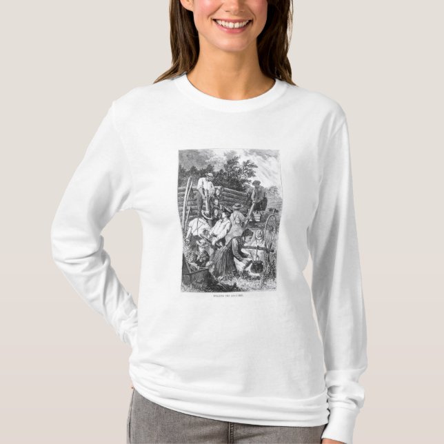 Camiseta Construindo a cabana rústica de madeira (Frente)