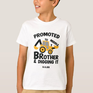 Camiseta Construindo Irmão Médio Escavando Kid