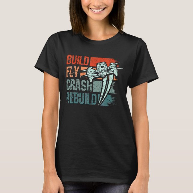 Camiseta Construir drone de reconstrução de travamento (Frente)