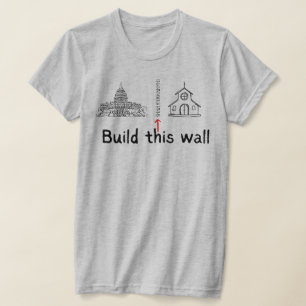 Camiseta Construir esta igreja de muros e protesto estatal