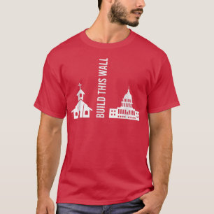 Camiseta Construir Esta Parede Irônica Separada Igreja E Es