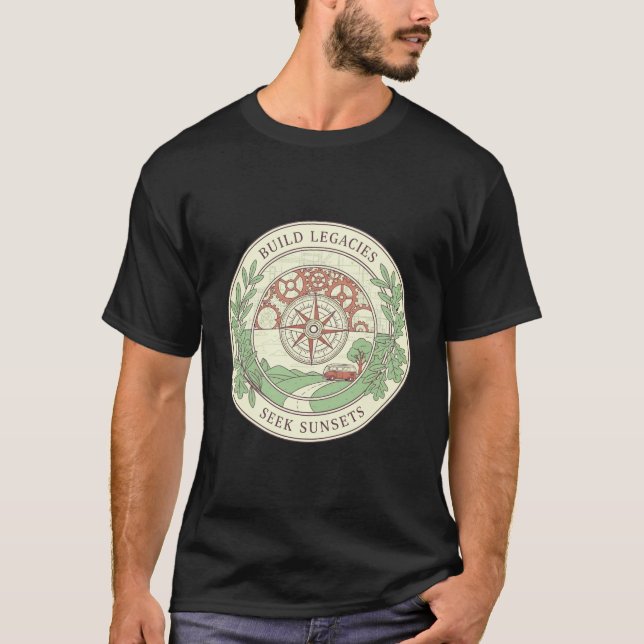 Camiseta Construir Legados Procurar Pôrs do sol Mandala Com (Frente)