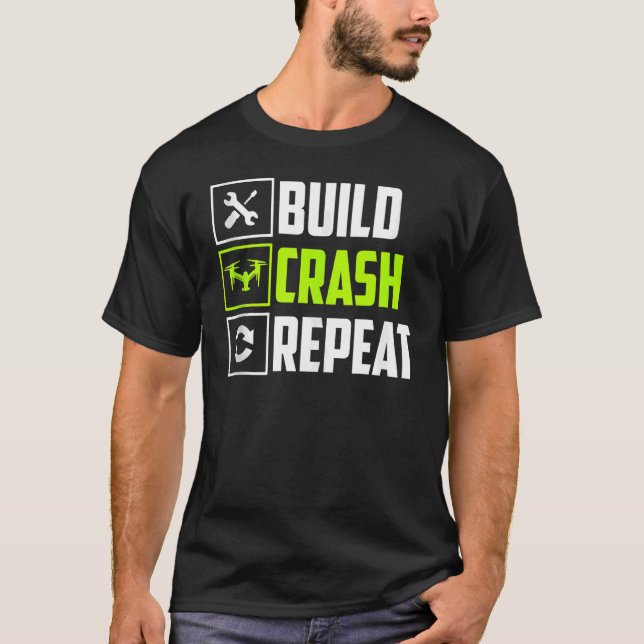 Camiseta Construir Operadores Rc Drone Rc Repeat (Frente)