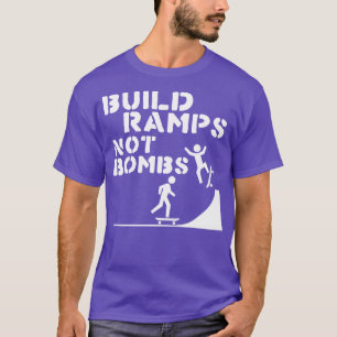 Camiseta Construir Ramps Não Bombas Skateboard Peace Design