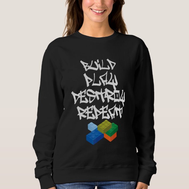 Camiseta Construir Reprodução Destruir Compilação de Brickl (Frente)