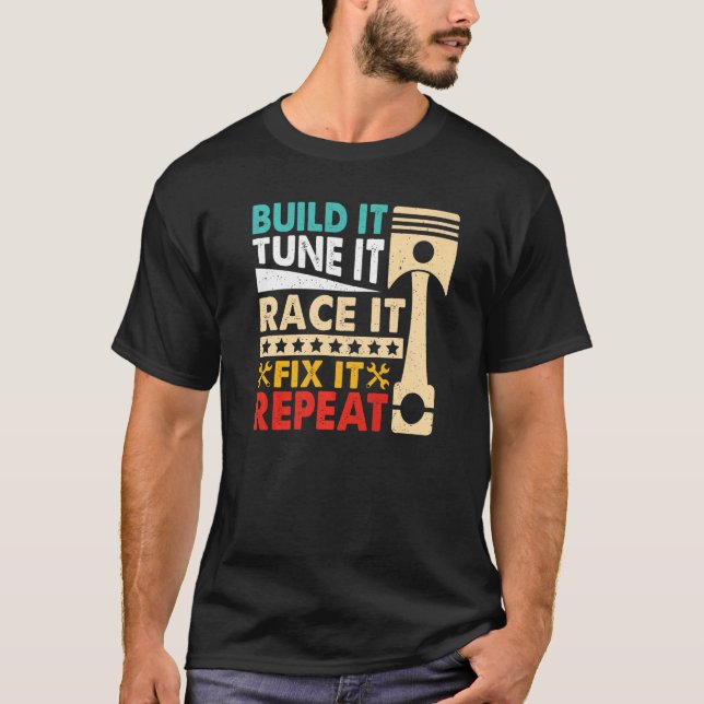 Camiseta Construir Ti Ajustar A Corrida De Ti Quebrar Mens  (Frente)