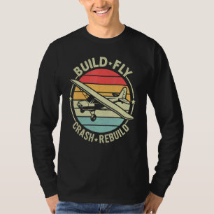 Camiseta Construir Voar Cair Reconstruir Modelo Avião Pilot