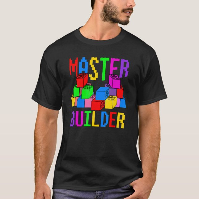 Camiseta Construtor de Blocos de Brick Construtor Mestre (Frente)