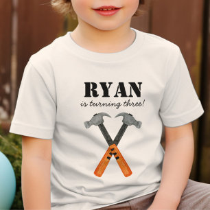 Camiseta Construtor de Construção de Meninos Aniversário de