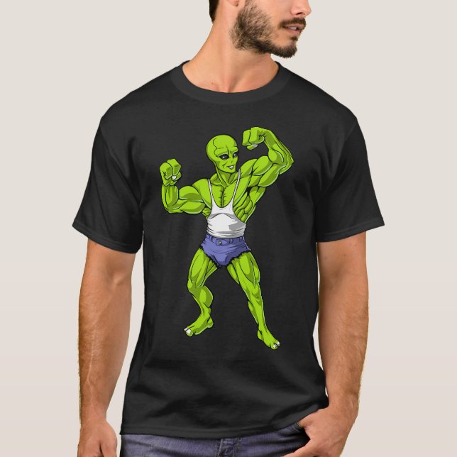 Camiseta Construtor de Corpo Fitness Alien (Frente)