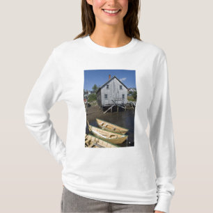 Camiseta construtor de dories, Lunenburg, Nova Escócia, Can