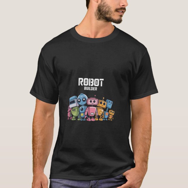Camiseta Construtor de Robôs Engenheiro de Robótica Piada M (Frente)