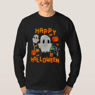 Camiseta Construtor de Tijolo de Halloween Blocos Construto