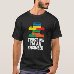Camiseta Construtor de tijolos Blocos engraçados construind