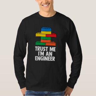 Camiseta Construtor de tijolos Blocos engraçados construind