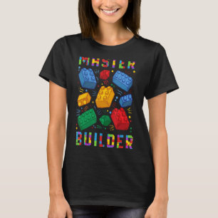 Camiseta Construtor de tijolos bloqueia construtor mestre c