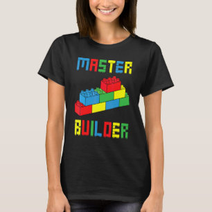 Camiseta Construtor de Tijolos Brinquedos de Construção de