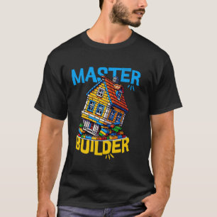 Camiseta Construtor de tijolos mestre construtor de legos e