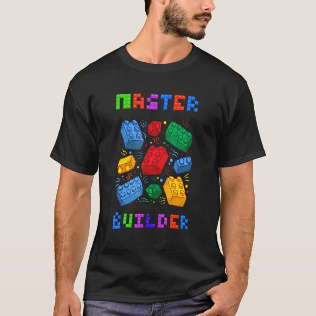Camiseta Construtor de Tijolos Mestre de Blocos Construtor (Frente)