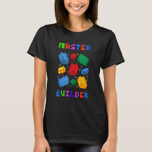 Camiseta Construtor de Tijolos Mestre de Blocos Construtor