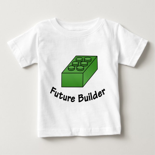 Camiseta Construtor futuro engraçado - ilustrações do bloco (Frente)