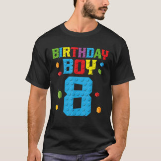 Camiseta Construtor Mestre Aniversário de 8 anos Menino 8 O