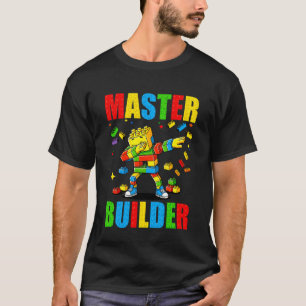 Camiseta Construtor Mestre Construindo Blocos Dab Brinquedo