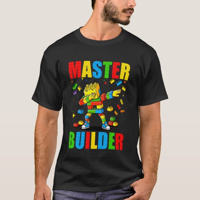 Camiseta Construtor Mestre Construindo Blocos Dab Brinquedo (Frente)