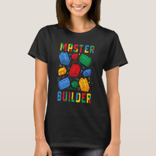 Camiseta Construtor Mestre Construtor de Tijolos Blocos