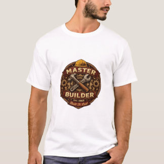 Camiseta Construtor Mestre Est 1965 Design de Logotipo de I