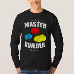 Camiseta Construtor Mestre Incrível Blocos Antigos Construç