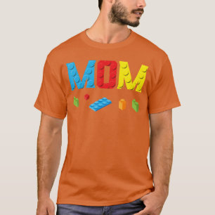 Camiseta Construtor Mestre Mãe Blocos Tijolos de Construção