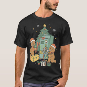 Camiseta Construtor Técnico de Natal de Pão de Mel HVAC