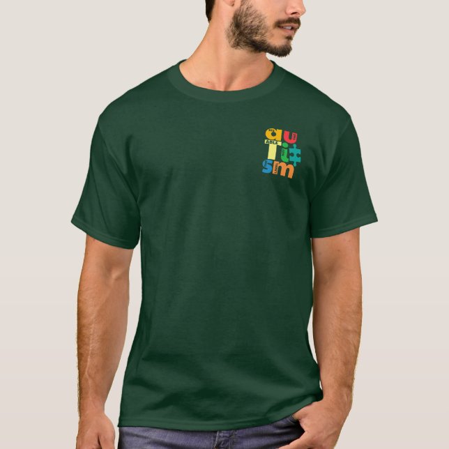 Camiseta Consulte o suporte para Able Not the Label Autism (Frente)