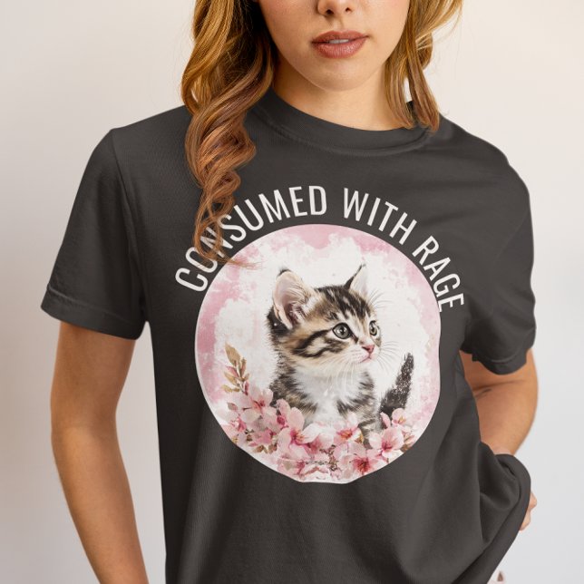 Camiseta Consumido pela Raiva Meme de Gatinho Engraçado Gat (Criador carregado)