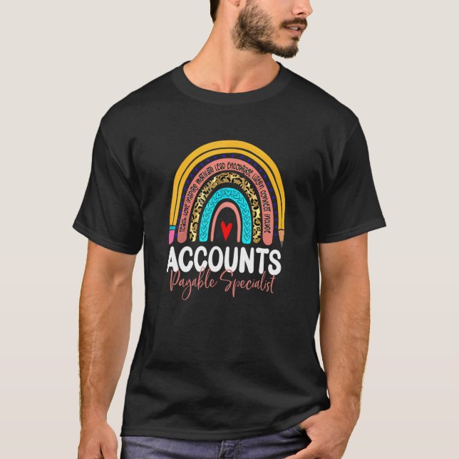 Camiseta Conta a Pagar do Especialista Leopard Rainbow (Frente)